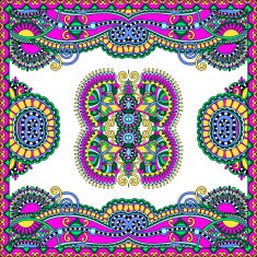Traditional ornamental floral paisley bandanna You can use this N45