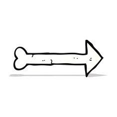 cartoon bone direction sign