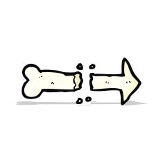 cartoon bone direction sign N2