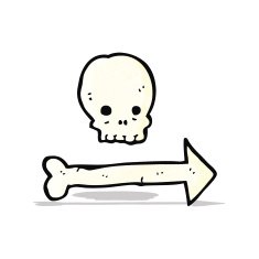 skull halloween direction sign
