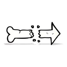 cartoon bone direction sign N3