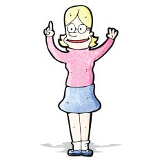 cartoon woman with great idea