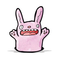 cartoon rabbit in hole