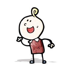 cartoon happy boy calling out