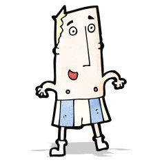 cartoon happy man in socks and underwear