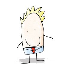 child's drawing of a happy man