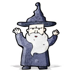 Cartoon Wizard Casting Spell N2