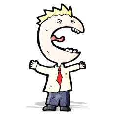 cartoon shouting office man
