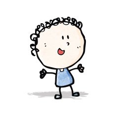 cartoon happy doodle woman N6