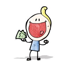 cartoon boy with cash