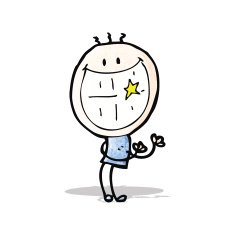 cartoon happy doodle man N16