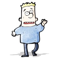 cartoon waving man N16