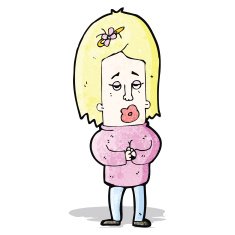 cartoon nervous woman N3