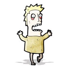 cartoon frightened man N10