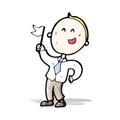 cartoon man waving white flag N17