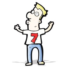 cartoon man in shirt with number seven N2