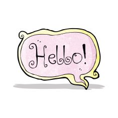 cartoon decorative hello sign