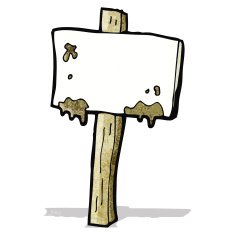 cartoon muddy signpost sign post