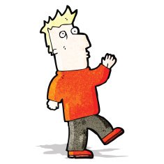 cartoon waving man N18