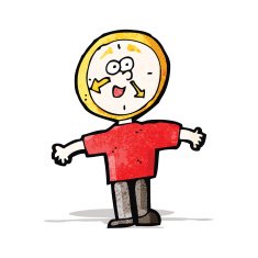 cartoon clock head man