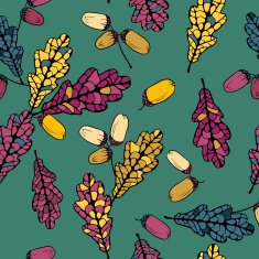 vector seamless pattern with leaves of oak N2