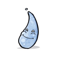 happy water droplet cartoon