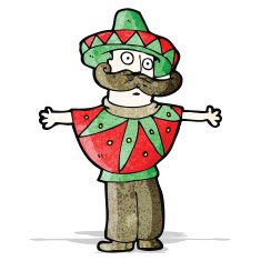 cartoon man in mexican outfit N2