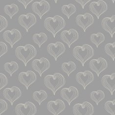 Seamless pattern with Abstract Hearts on a gray background