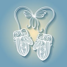 Beautiful Ornate Winter Mittens (Vector)