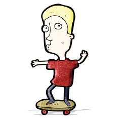 Cartoon Boy On Skateboard N3