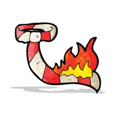 cartoon burning tie