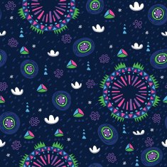 Vector floral seamless pattern with abstract plants