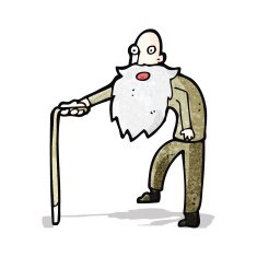 Cartoon Old Man Walking N3