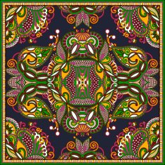 Traditional ornamental floral paisley bandanna N49