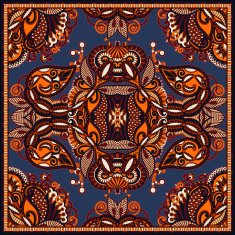 Traditional ornamental floral paisley bandanna N50