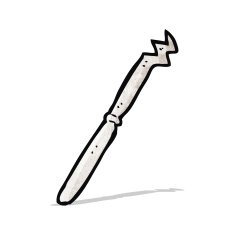 cartoon bent knife
