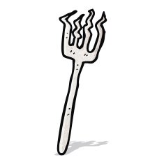 cartoon bent old fork N2