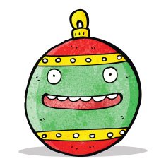 christmas bauble cartoon character