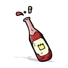 cartoon red wine bottle N9