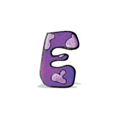 child's drawing of the letter e