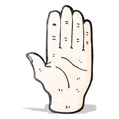 cartoon open hand symbol
