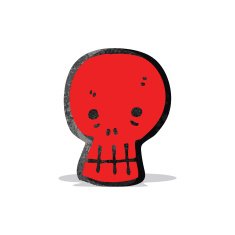 red skull cartoon symbol