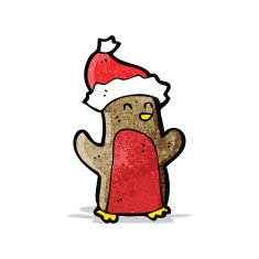 cartoon christmas robin N14