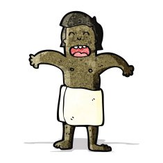 cartoon man dressed in towel N3