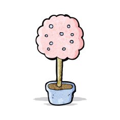 decorative pink tree cartoon N4