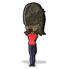 cartoon teen girl with big hair