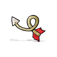 cartoon curling arrow