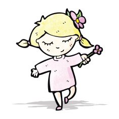 cartoon happy blond girl N2