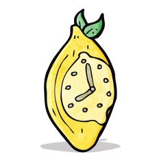 cartoon lemon clock