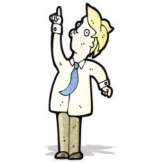 cartoon office guy pointing upwards
